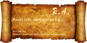 Redlich Antonietta névjegykártya